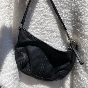Vintage Coach black leather handbag